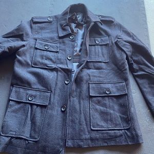 Gray/charcoal peacoat size Large